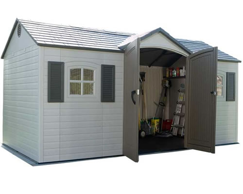 Lifetime 15x8 Plastic Storage Shed with Floor Lifetime 15x8 Plastic Storage Shed with Floor