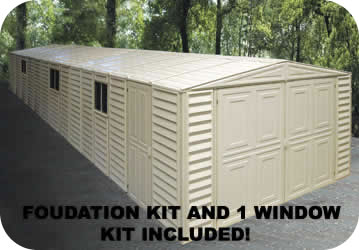 DuraMax 10x29 Vinyl Storage Garage w/ Foundation Kit DuraMax 10x29 Vinyl Storage Garage w/ Foundation Kit