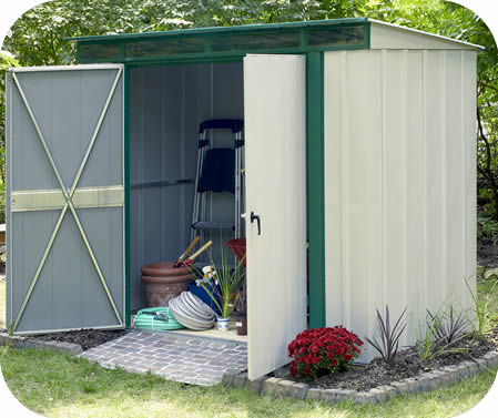Arrow EuroLite 8x4 Steel Lean-To Shed Kit w/ Skylights Arrow EuroLite 8x4 Steel Lean-To Shed Kit w/ Skylights